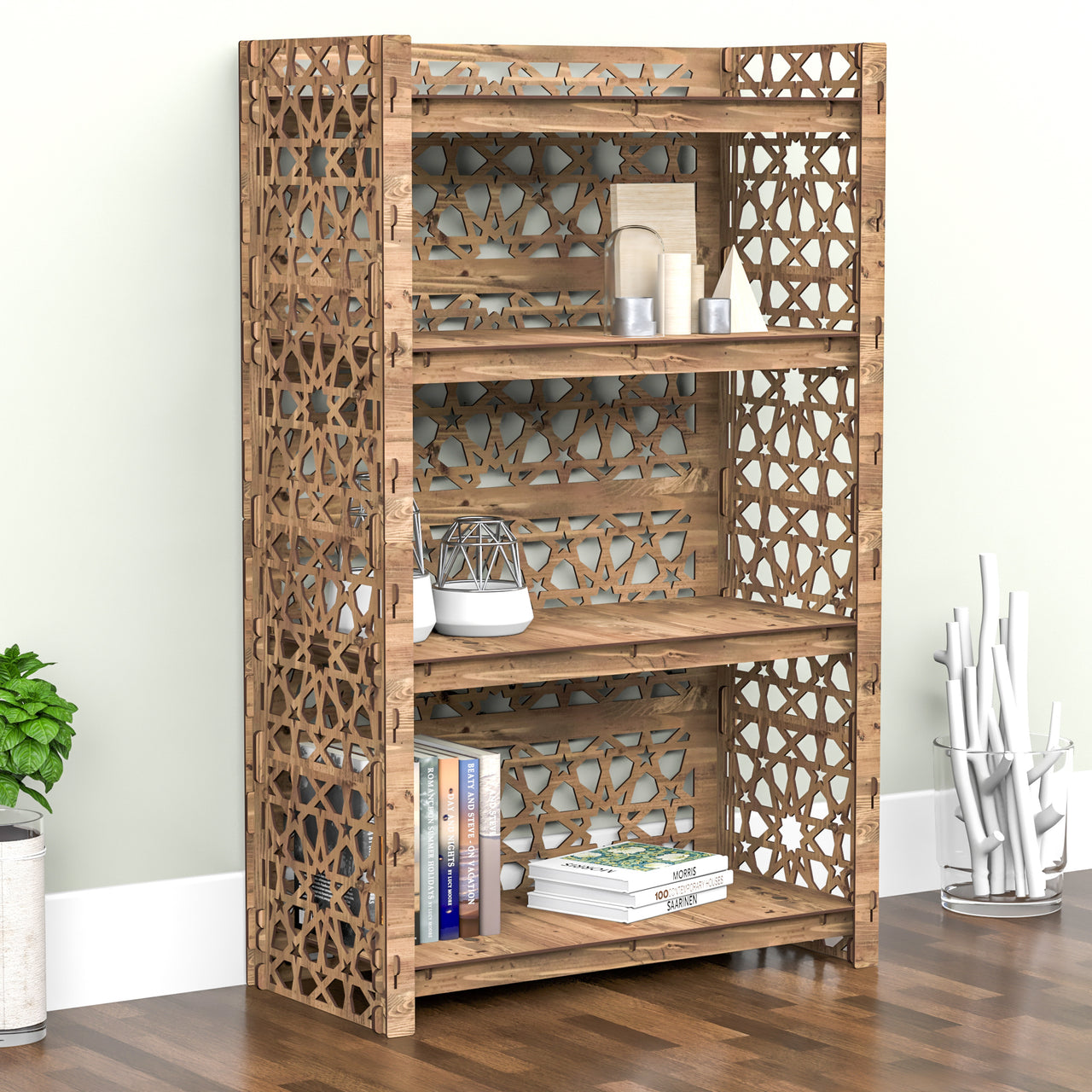 Arabic LUX 4-tier Bookshelf Bookcase Shelving Unit