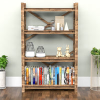Thumbnail for Honeycomb X 4-tier Open Back Bookshelf Bookcase Shelving Unit