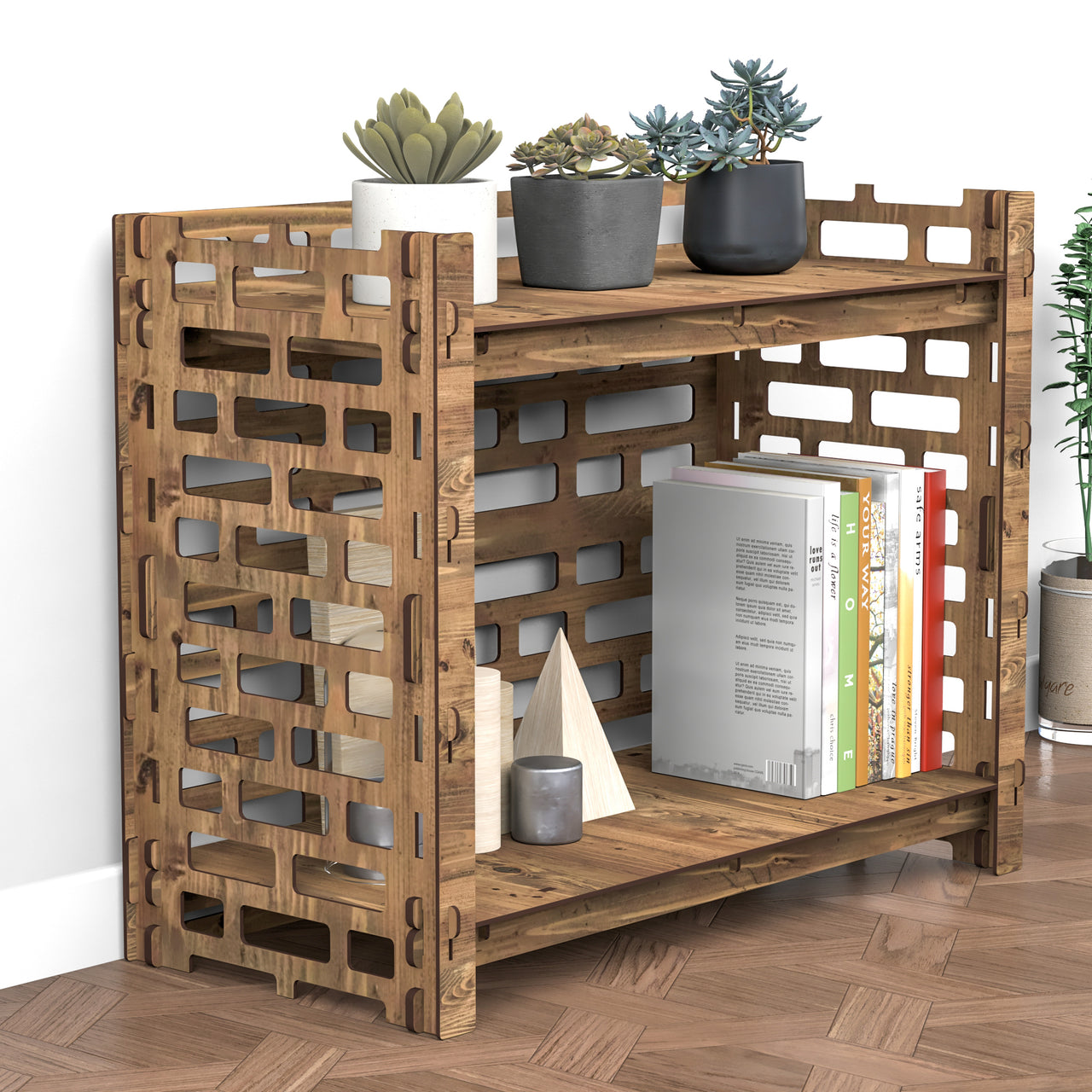 Brickwall LUX 2-tier Bookshelf Bookcase Shelving Unit