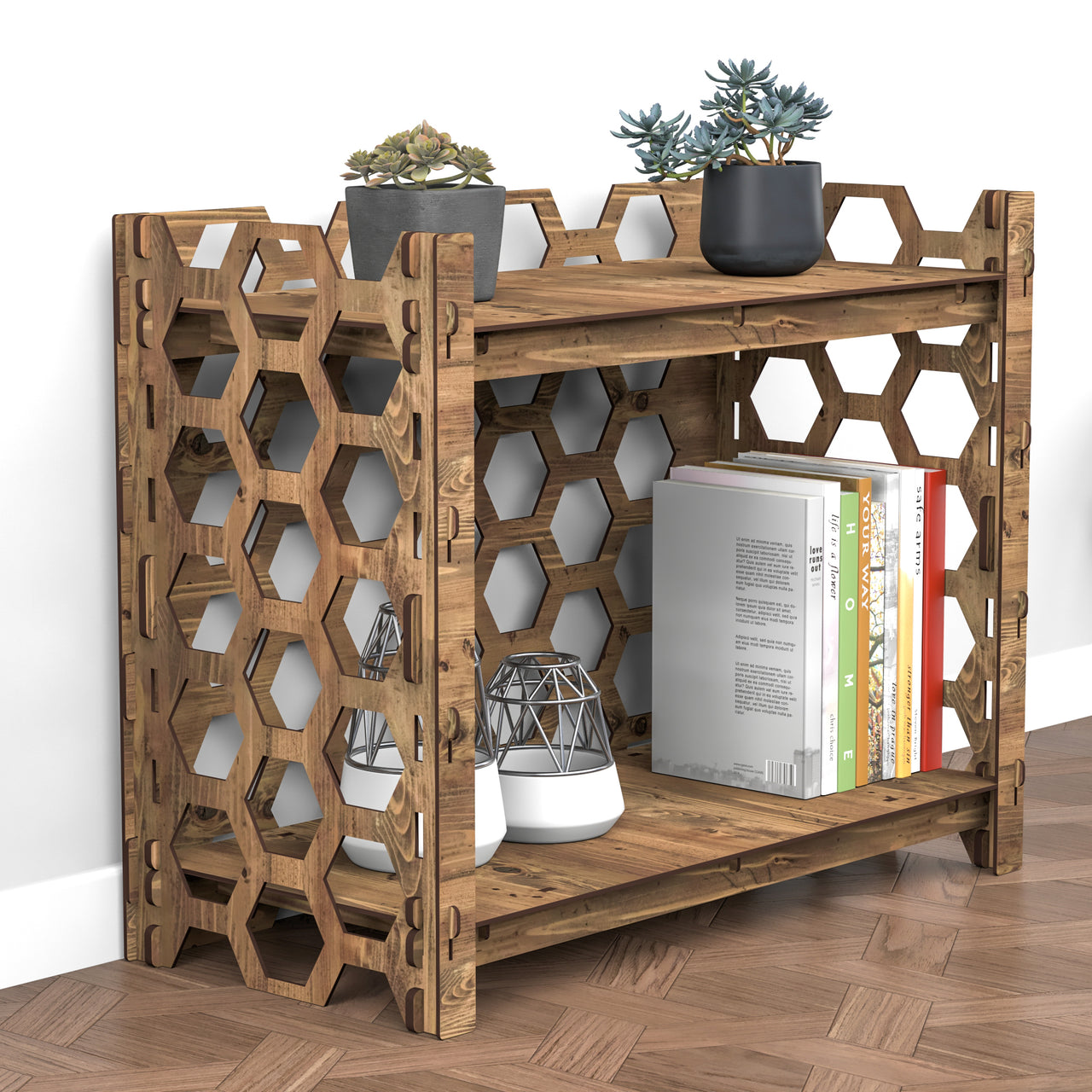 Honeycomb LUX 2-tier Bookshelf Bookcase Shelving Unit
