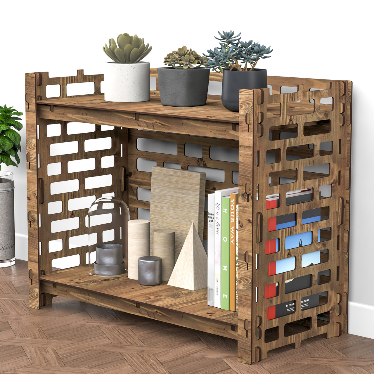 Brickwall LUX 2-tier Bookshelf Bookcase Shelving Unit