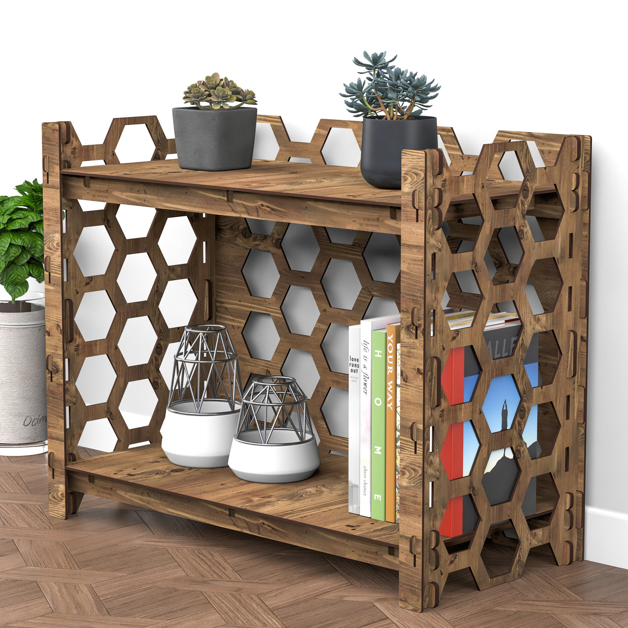 Honeycomb LUX 2-tier Bookshelf Bookcase Shelving Unit