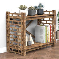 Thumbnail for Brickwall X 2-tier Backless Open Bookshelf Bookcase Shelving Unit