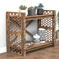 Thumbnail for Honeycomb-S X 2-tier Backless Open Bookshelf Bookcase Shelving Unit