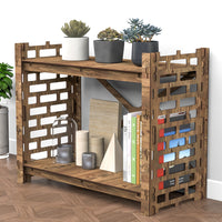 Thumbnail for Brickwall X 2-tier Backless Open Bookshelf Bookcase Shelving Unit