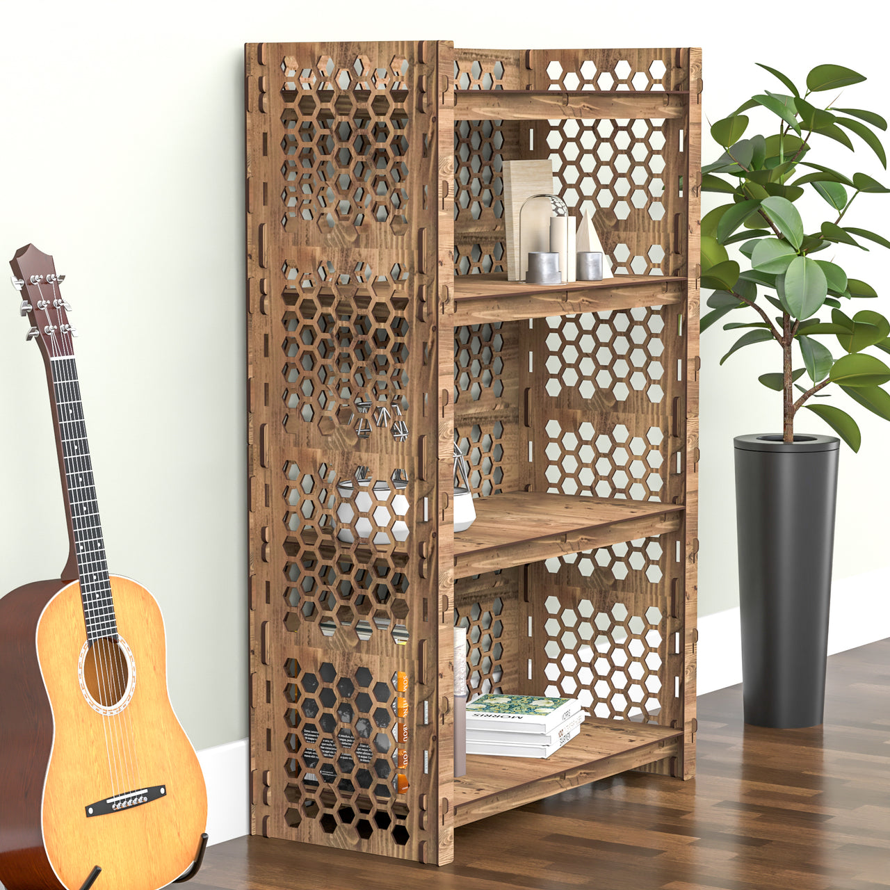 Honeycomb-S LUX 4-tier Bookshelf Bookcase Shelving Unit