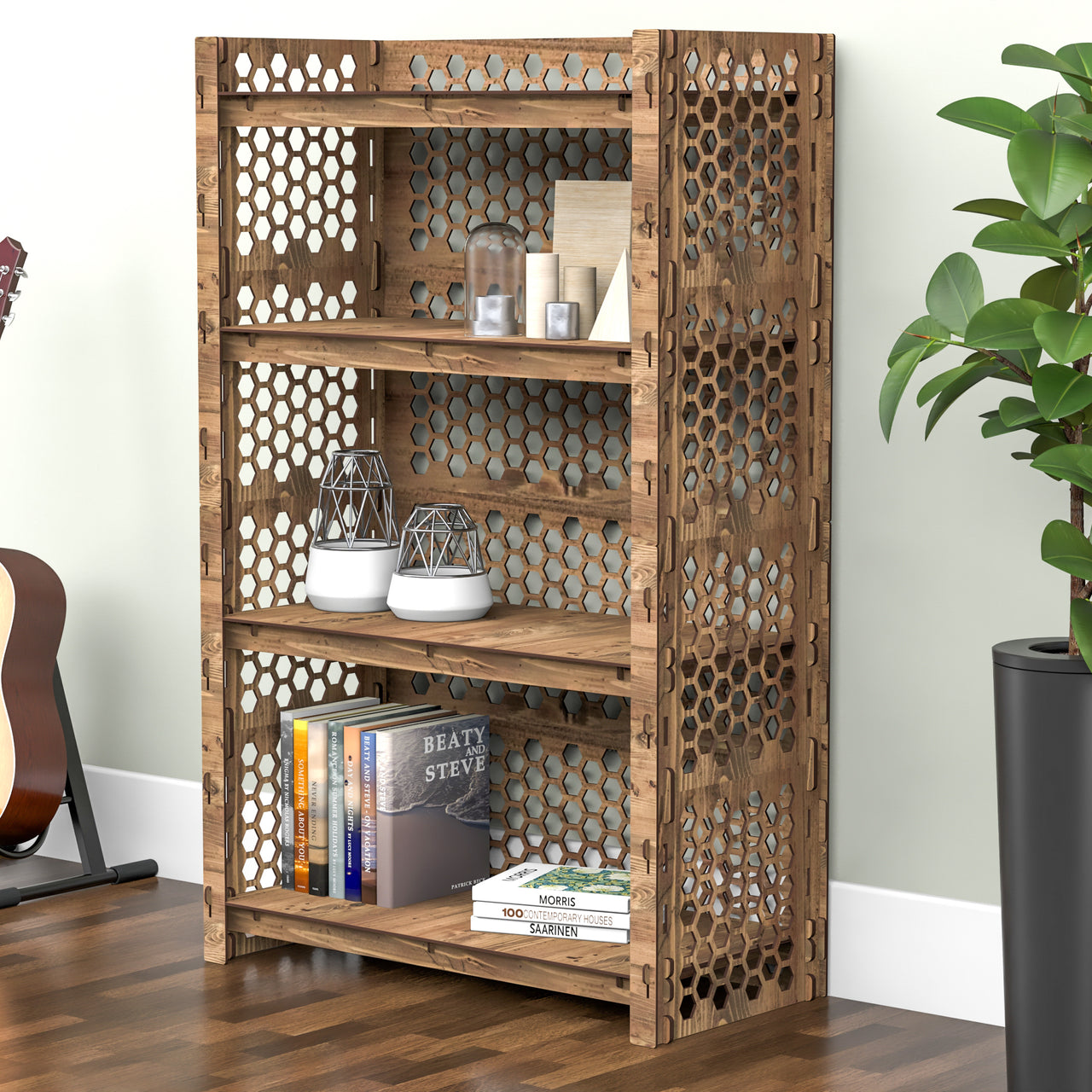 Honeycomb-S LUX 4-tier Bookshelf Bookcase Shelving Unit