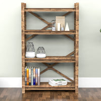 Thumbnail for Brickwall X 4-tier Bookshelf Bookcase Shelving Unit