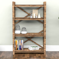 Thumbnail for Ladder X 4-tier Open Back Bookshelf Bookcase Shelving Unit