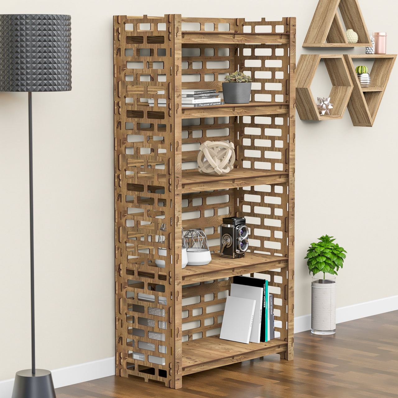 Brickwall LUX 5-tier Bookshelf Bookcase Shelving Unit