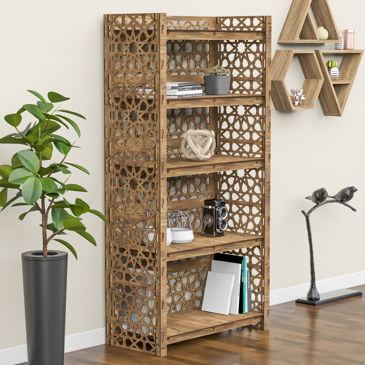 Arabic X 5-tier Bookshelf Bookcase Shelving Unit