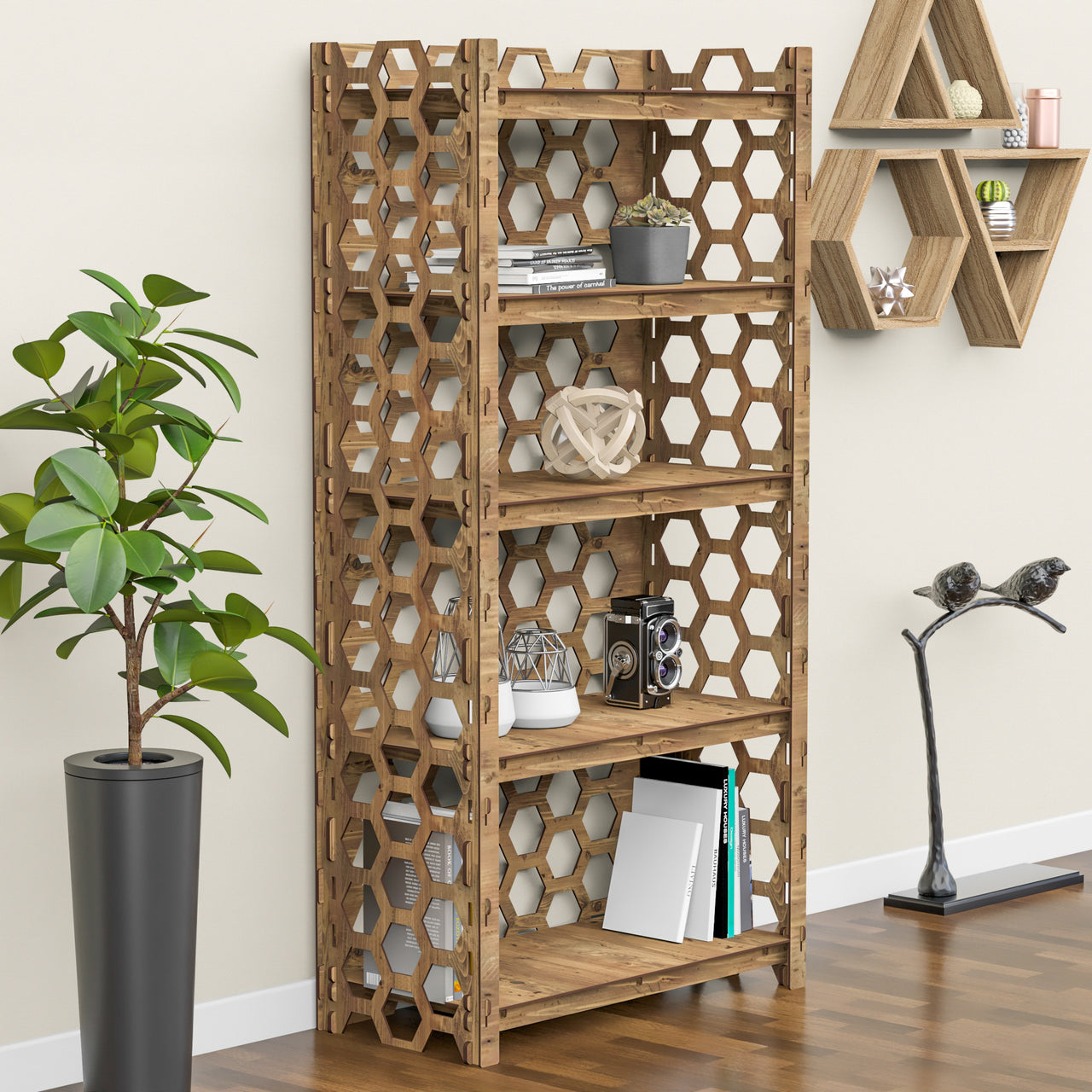 Honeycomb LUX 5-tier Bookshelf Bookcase Shelving Unit