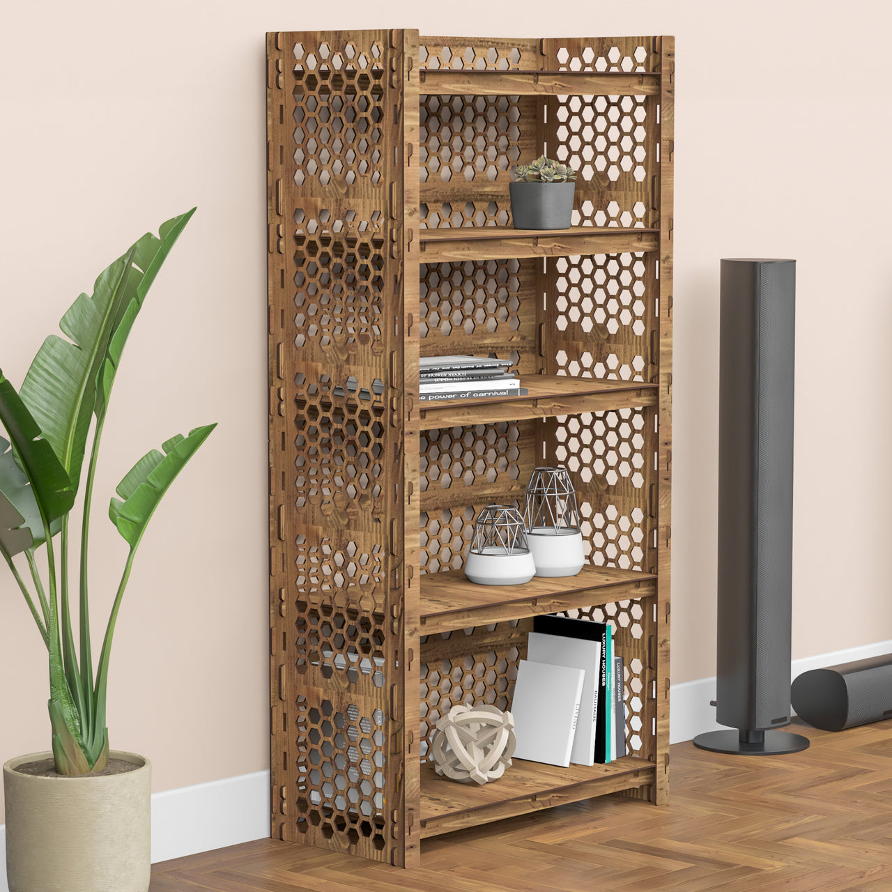 Honeycomb-S LUX 5-tier Bookshelf Bookcase Shelving Unit