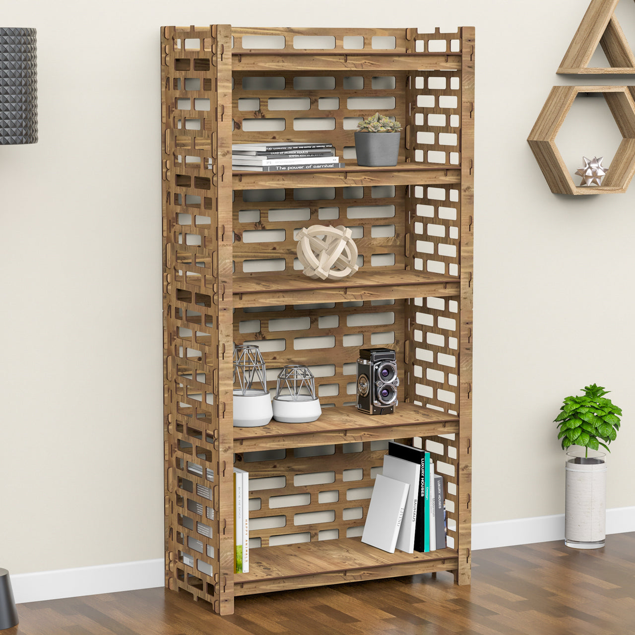 Brickwall LUX 5-tier Bookshelf Bookcase Shelving Unit