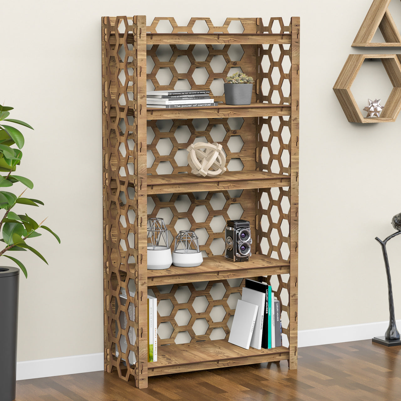 Honeycomb LUX 5-tier Bookshelf Bookcase Shelving Unit