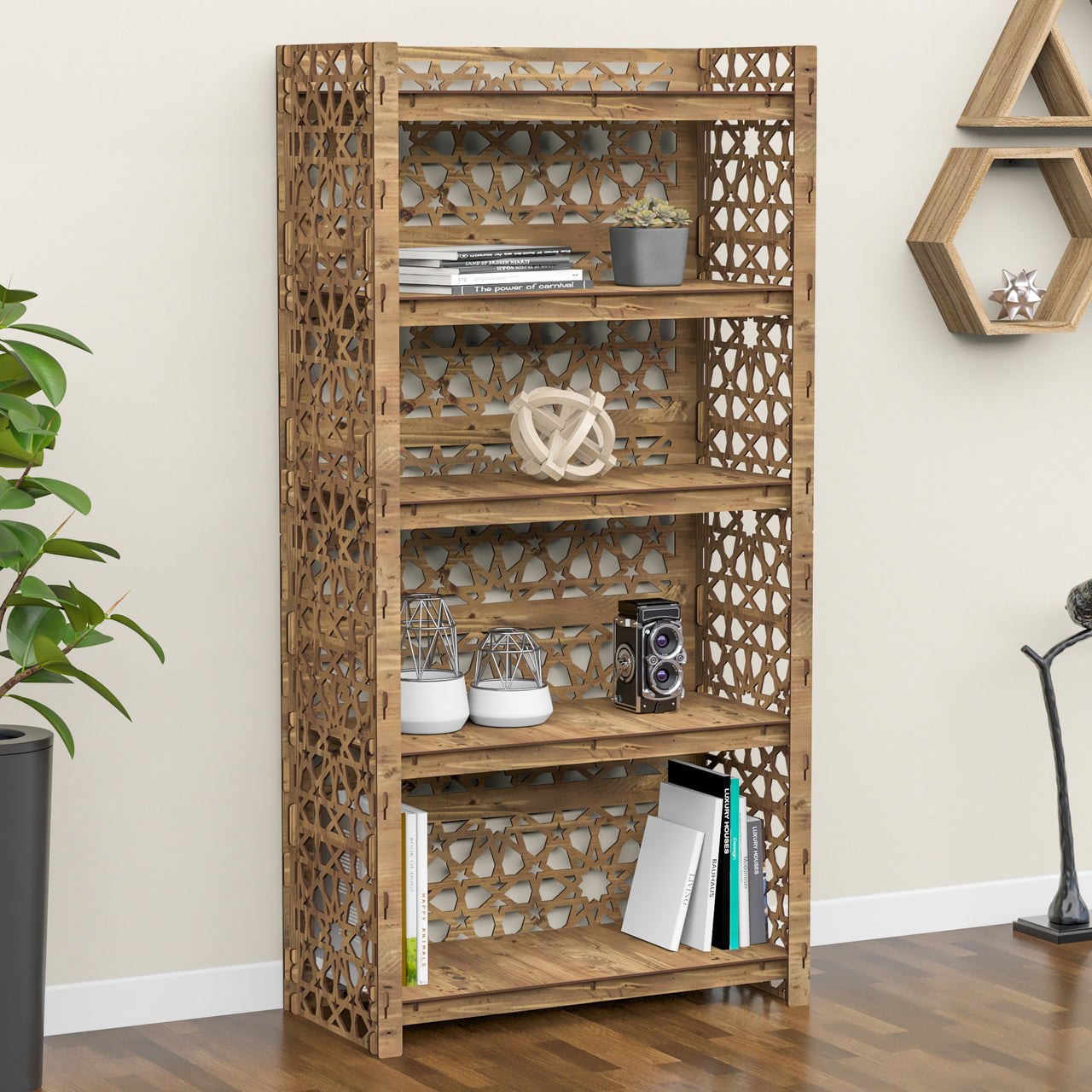 Arabic X 5-tier Bookshelf Bookcase Shelving Unit