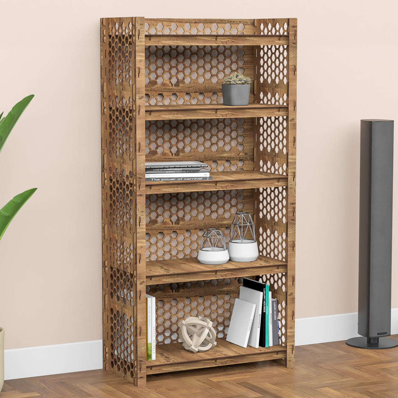 Honeycomb-S LUX 5-tier Bookshelf Bookcase Shelving Unit