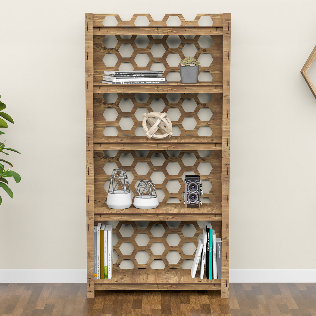 Honeycomb LUX 5-tier Bookshelf Bookcase Shelving Unit