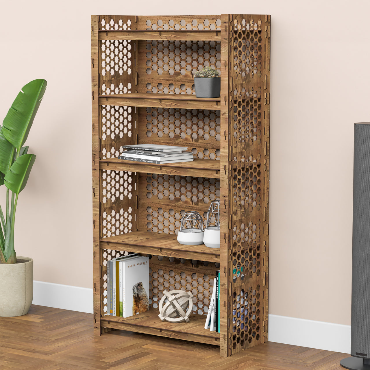 Honeycomb-S LUX 5-tier Bookshelf Bookcase Shelving Unit