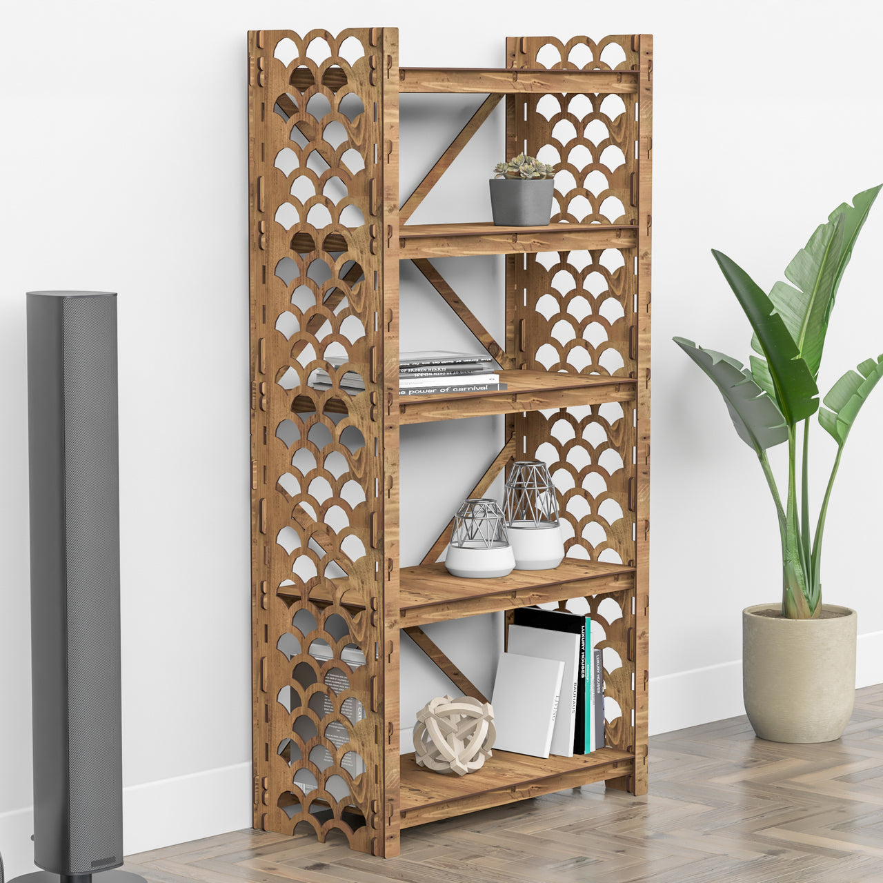 Mermaid X 5-tier Bookshelf Bookcase Shelving Unit