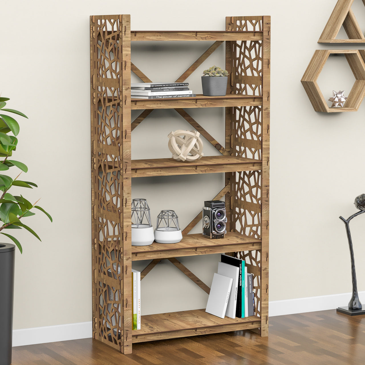 Stones X 5-tier Bookshelf Bookcase Shelving Unit