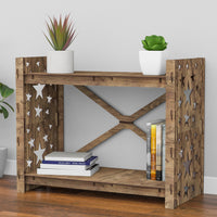 Thumbnail for Stars X 2-tier Backless Open Bookshelf Bookcase Shelving Unit