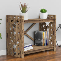 Thumbnail for Stars X 2-tier Backless Open Bookshelf Bookcase Shelving Unit