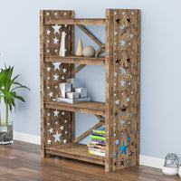 Thumbnail for Stars X 4-tier Open Back Bookshelf Bookcase Shelving Unit