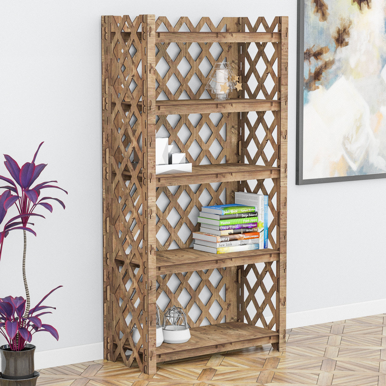 Rhombus LUX 5-tier Bookshelf Bookcase Shelving Unit