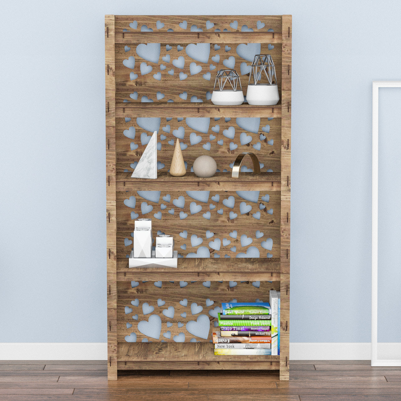 Hearts LUX 5-tier Bookshelf Bookcase Shelving Unit