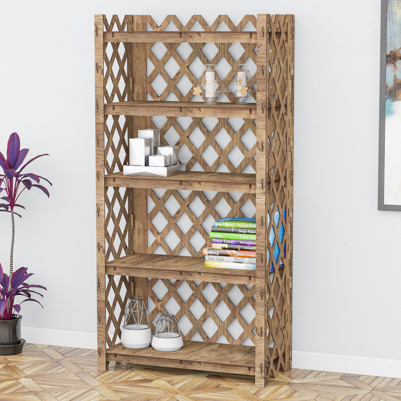 Rhombus LUX 5-tier Bookshelf Bookcase Shelving Unit