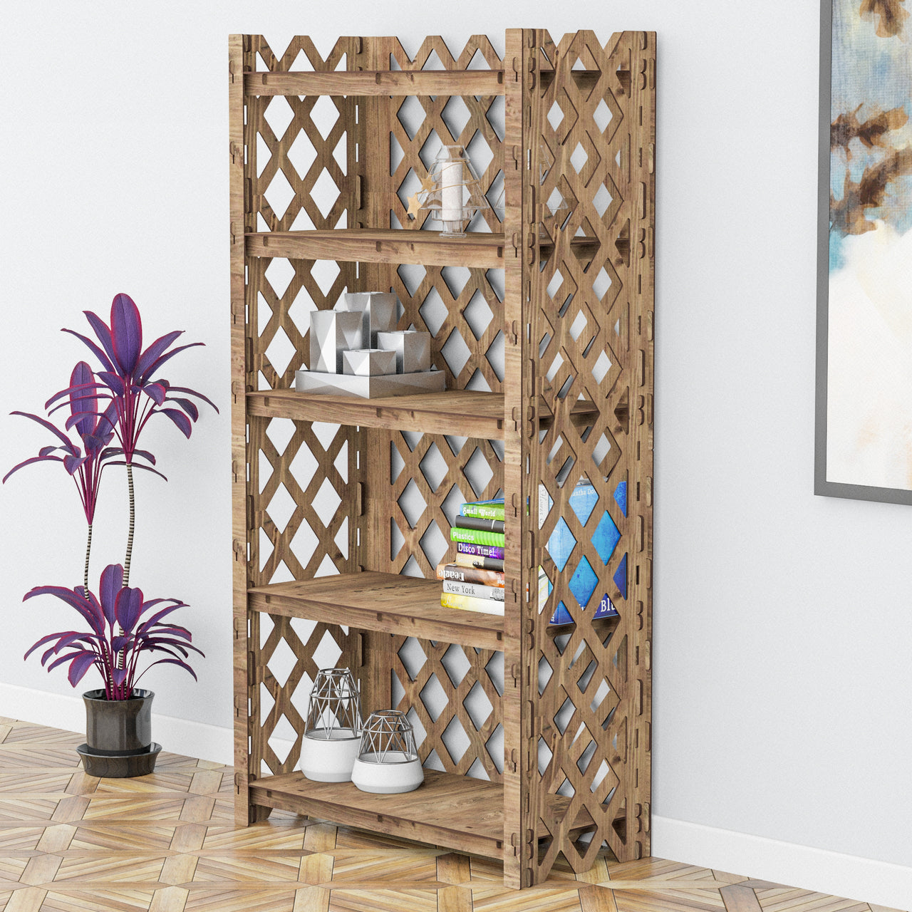 Rhombus LUX 5-tier Bookshelf Bookcase Shelving Unit