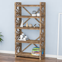 Thumbnail for Hearts X 5-tier Bookshelf Bookcase Shelving Unit