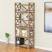 Thumbnail for Cross X 6-tier Bookshelf Bookcase Shelving Unit (No Back)