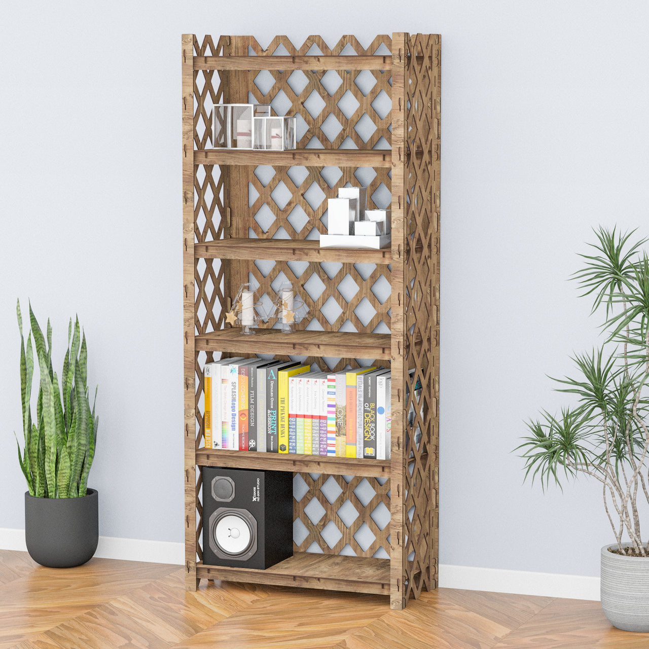 Rhombus LUX 6-tier Bookshelf Bookcase Shelving Unit