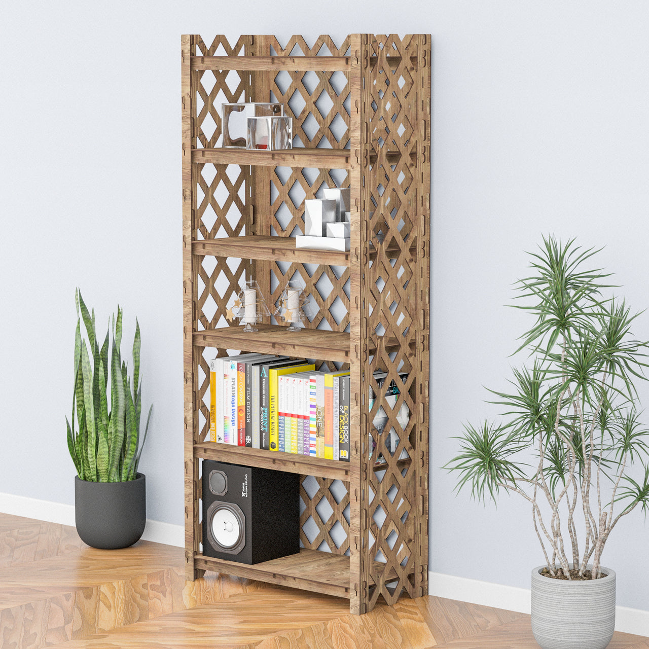 Rhombus LUX 6-tier Bookshelf Bookcase Shelving Unit