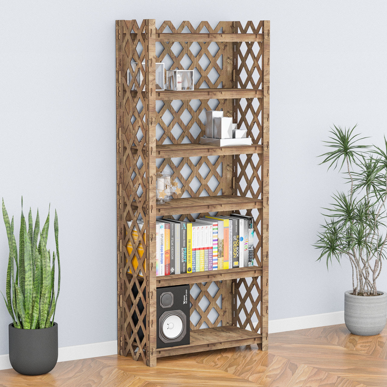 Rhombus LUX 6-tier Bookshelf Bookcase Shelving Unit