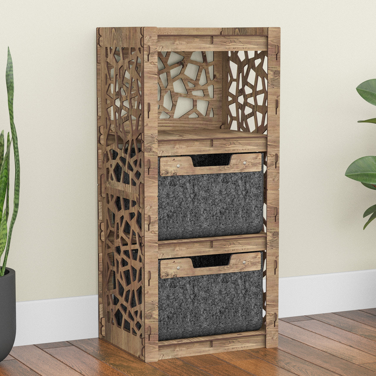 Stones Thin Slim 2 Drawer Unit [2 BLACK BINS]