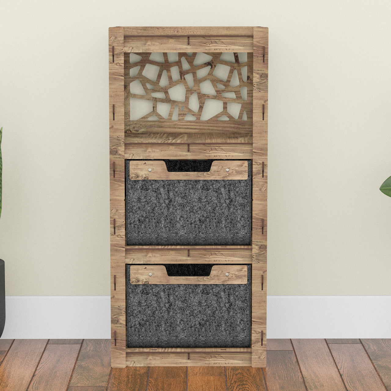 Stones Thin Slim 2 Drawer Unit [2 BLACK BINS]