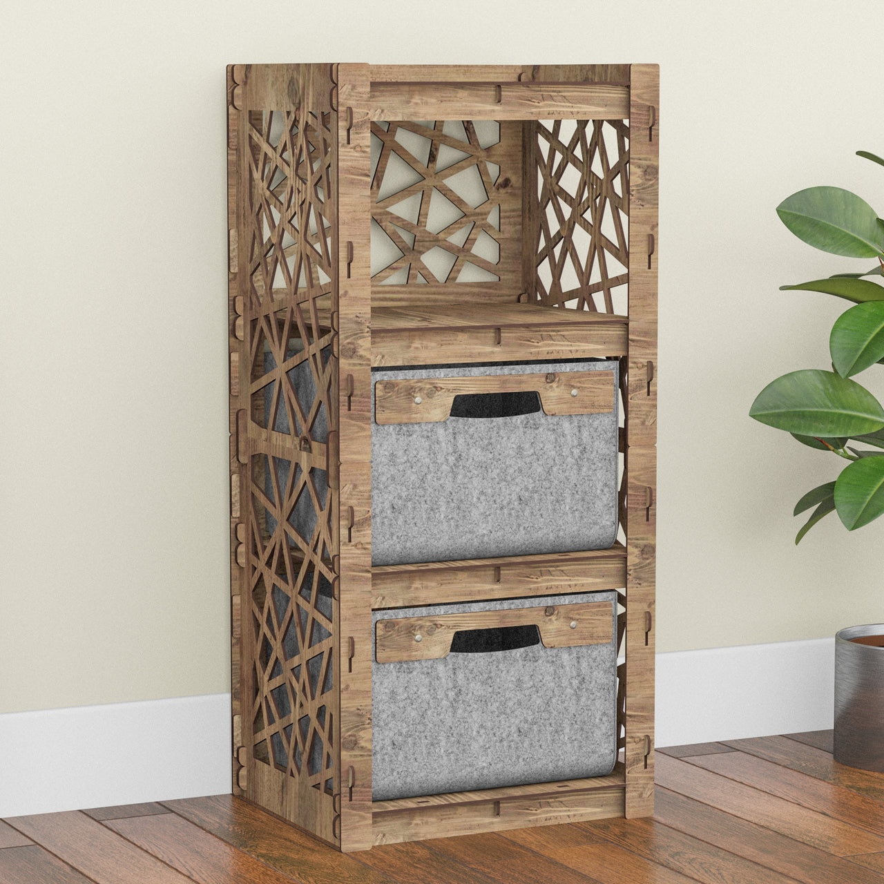 Crystals Thin Slim 2 Drawer Unit [2 GRAY BINS]