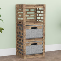 Thumbnail for Brickwall Thin Slim 2 Drawer Unit [2 GRAY BINS]