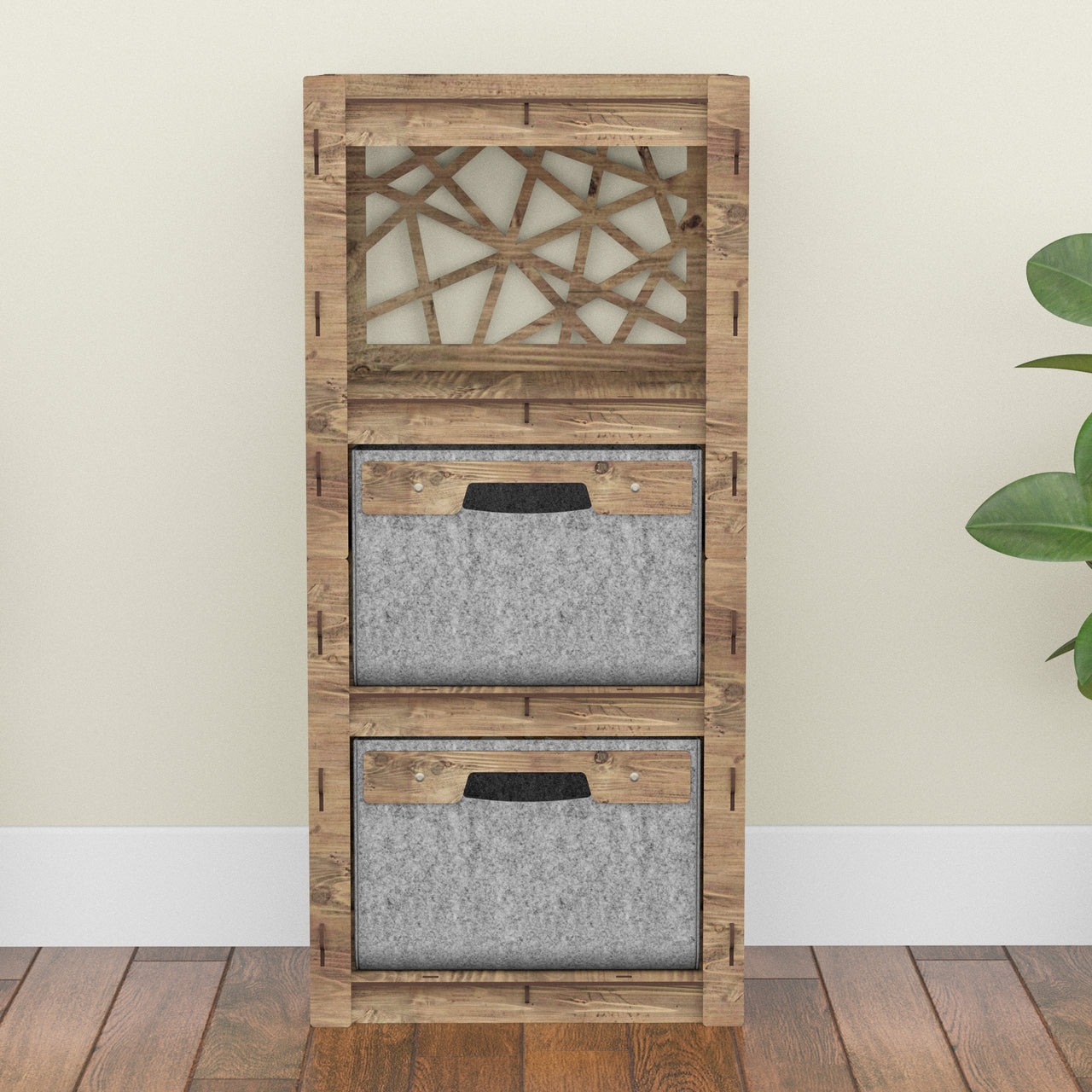 Crystals Thin Slim 2 Drawer Unit [2 GRAY BINS]