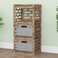 Thumbnail for Brickwall Thin Slim 2 Drawer Unit [2 GRAY BINS]