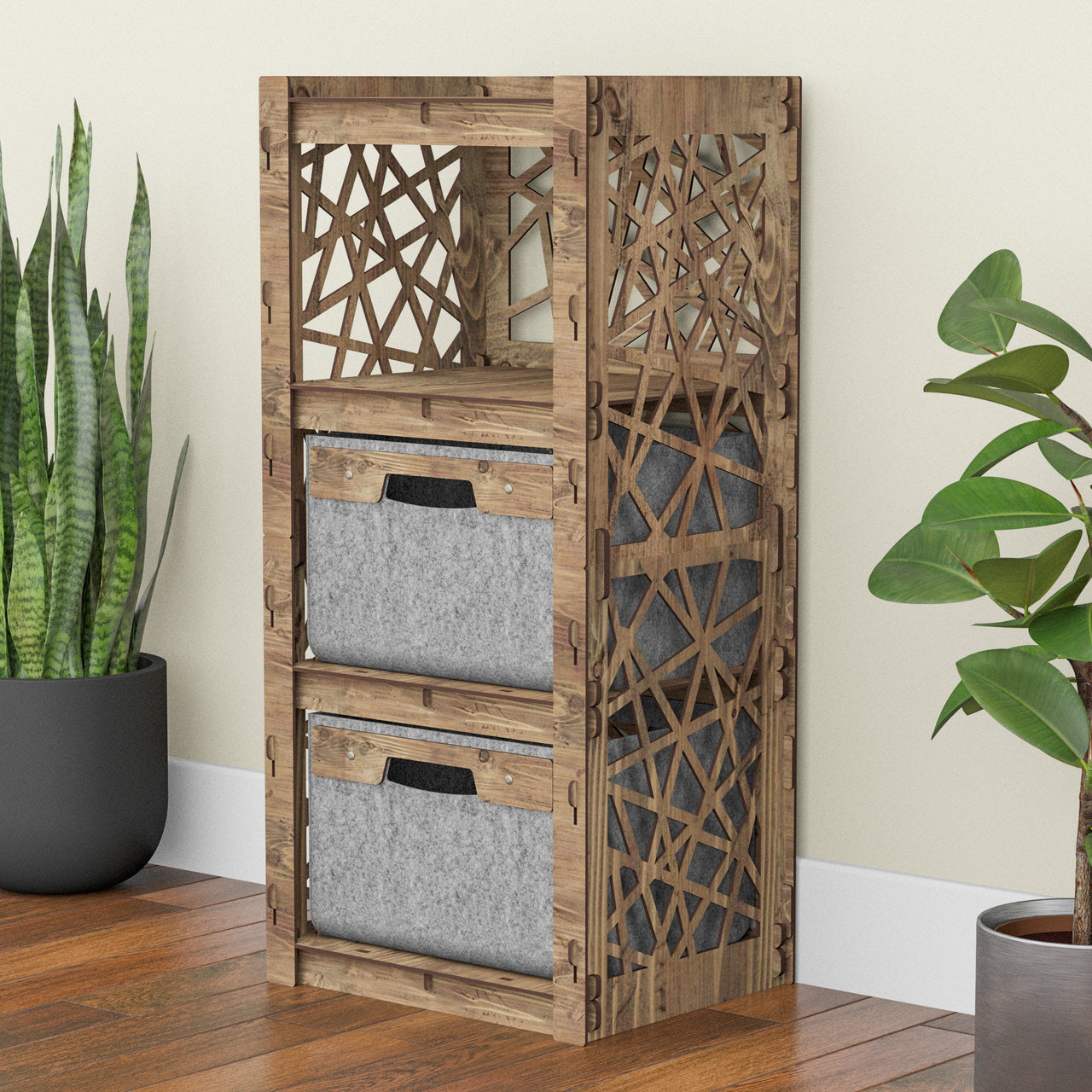 Crystals Thin Slim 2 Drawer Unit [2 GRAY BINS]