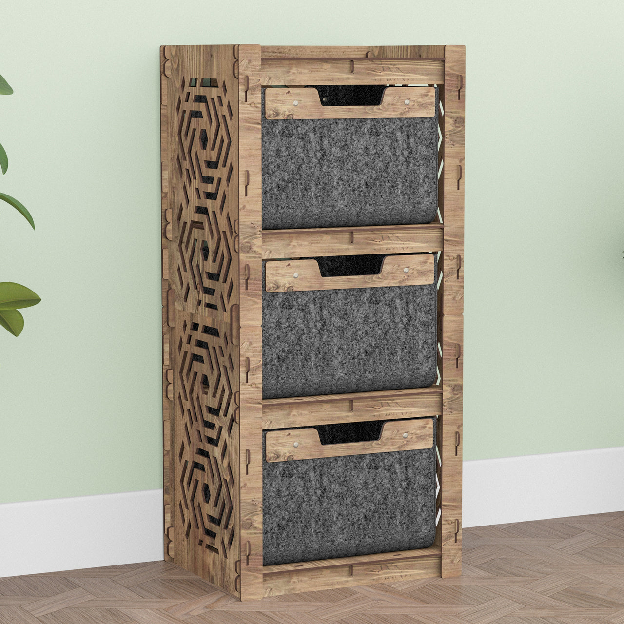 Solar Thin Slim 3 Drawer Unit [3 BLACK BINS]