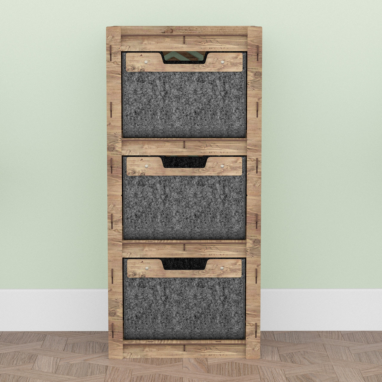 Solar Thin Slim 3 Drawer Unit [3 BLACK BINS]