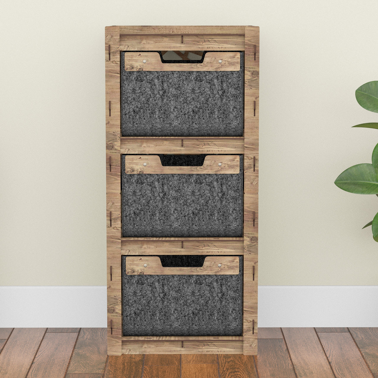 Crystals Thin Slim 3 Drawer Unit [3 BLACK BINS]