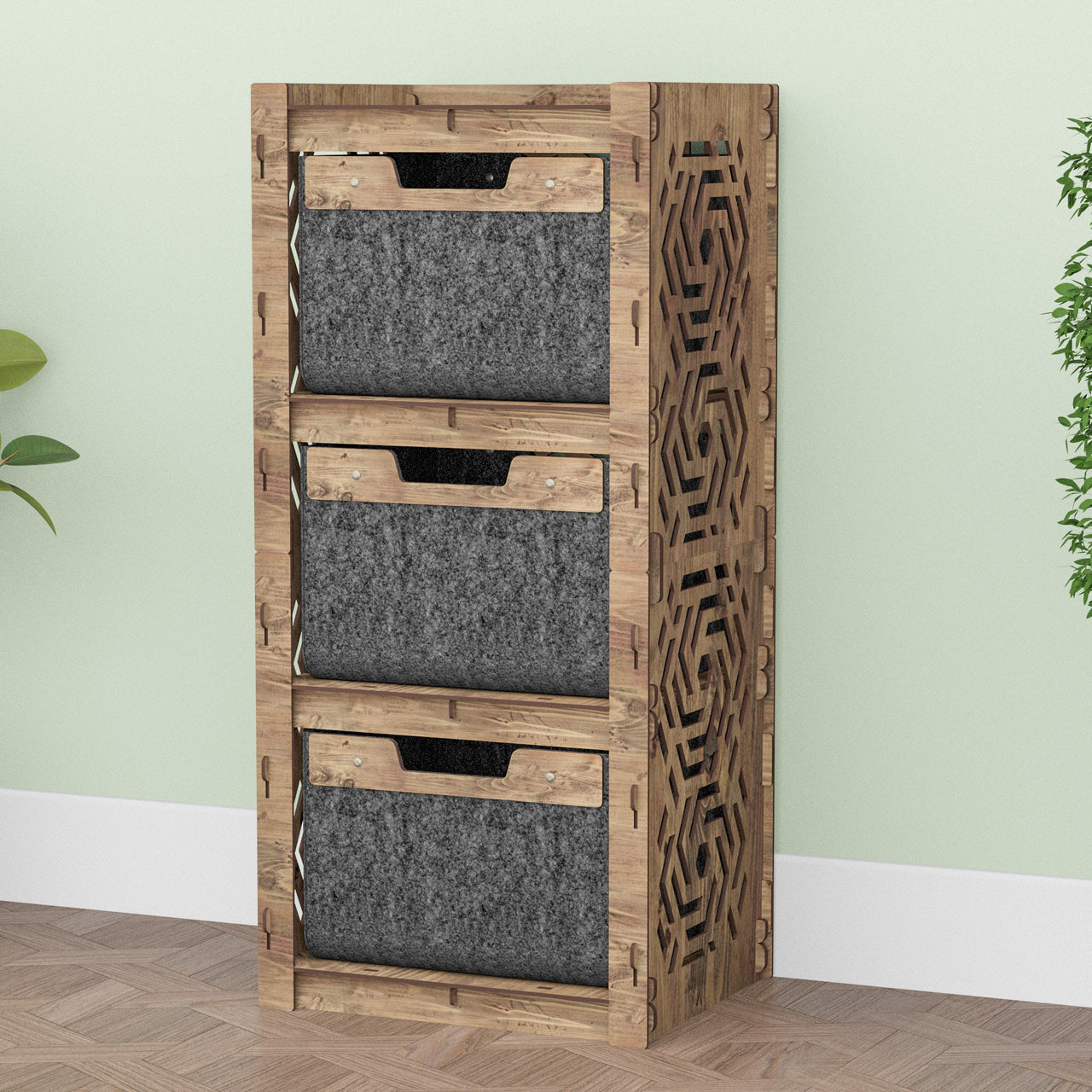 Solar Thin Slim 3 Drawer Unit [3 BLACK BINS]