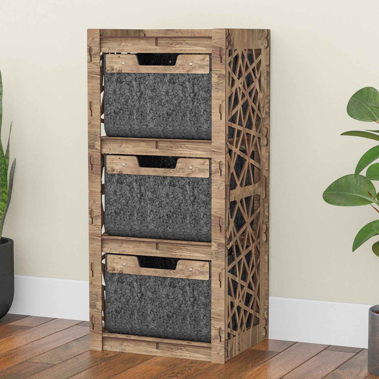 Crystals Thin Slim 3 Drawer Unit [3 BLACK BINS]