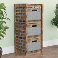 Thumbnail for Brickwall Thin Slim 3 Drawer Unit [3 GRAY BINS]